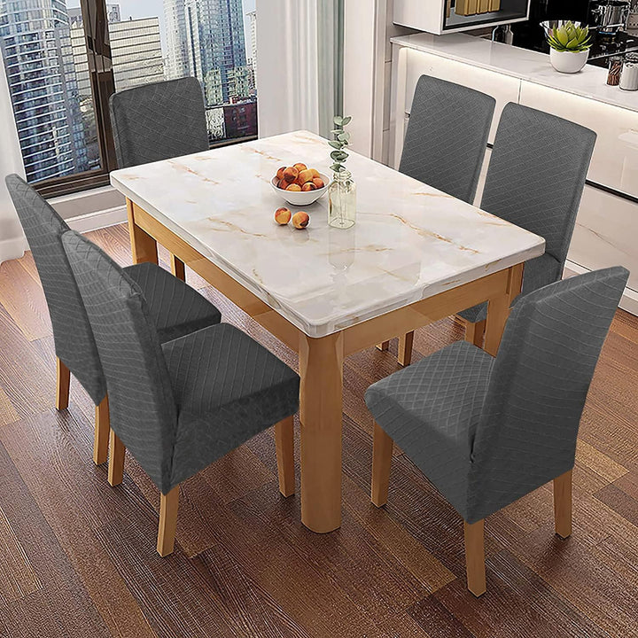 SHENGYIJING 1/2/4/6 PCS Diamond Lattice FStretch wasserdichte XL Stuhlhussen für Esszimmer, Spandex