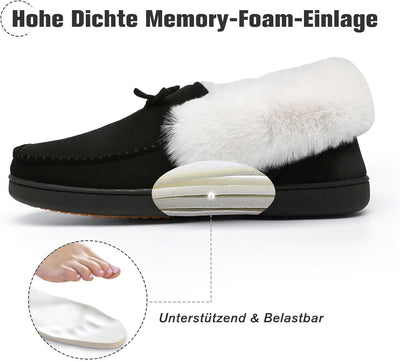 Mishansha Damen Winter Rutschfest Warme Hausschuhe Memory Foam Plüsch Pantoffeln, Gr.36-43 36 EU Dun