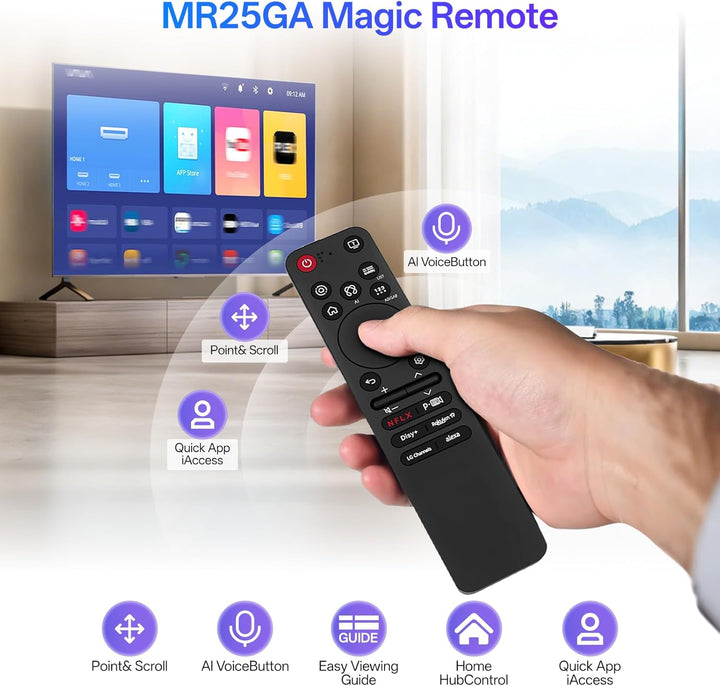 AI Magic Fernbedienung für LG Smart TV – Ersatzsteuerung für LG WebOS TV 2019-2025, OLED, QNED, UHD,