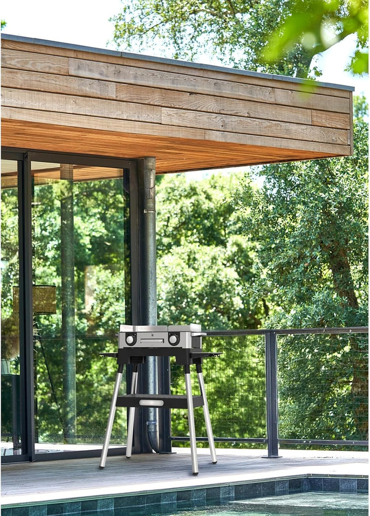 WMF Lono Grill Standfuss, 92,7 x 75,0 x 43,8 cm, stabil und sicher, klappbare Seitenablagen, kompati