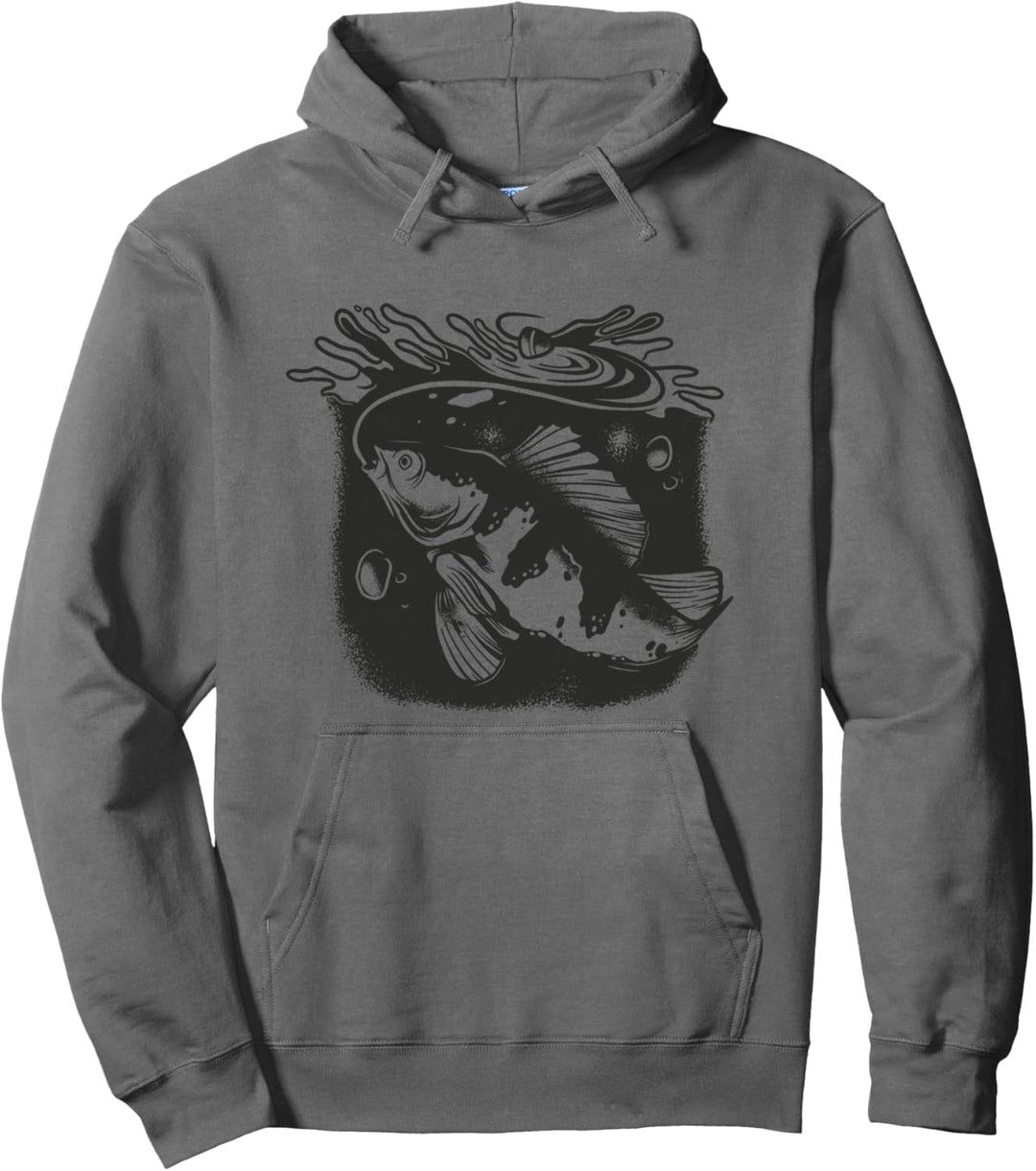 Angler und Fischer Angelzubehör Motiv Angelrute Posen Fisch Pullover Hoodie
