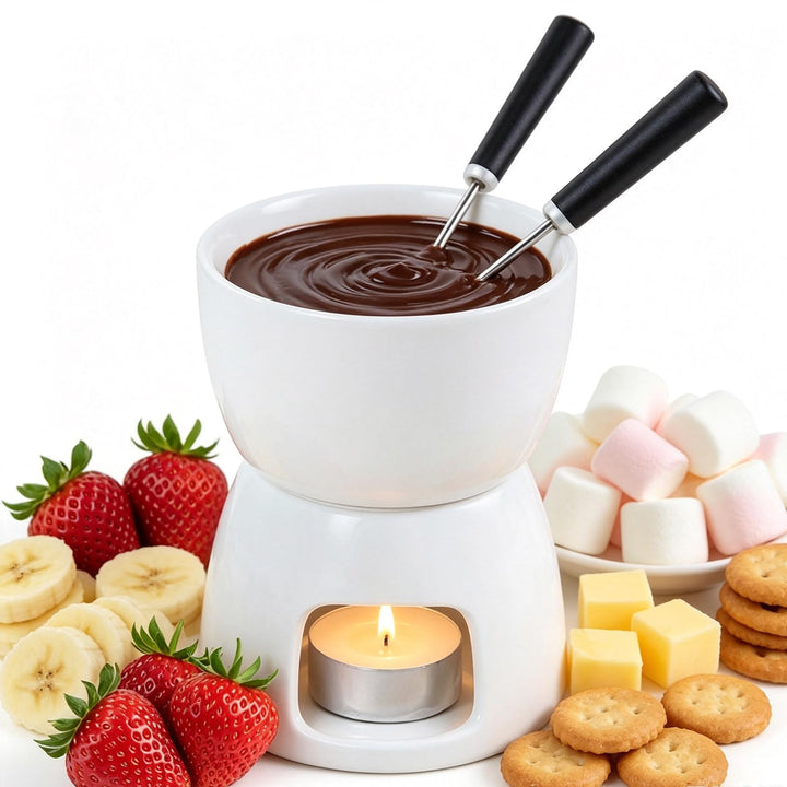 Schokofondue Set, Elektrisches Fondueset Für Schokolade Und Käse, Schokolade Schmelzen Set Mit 6 Tas