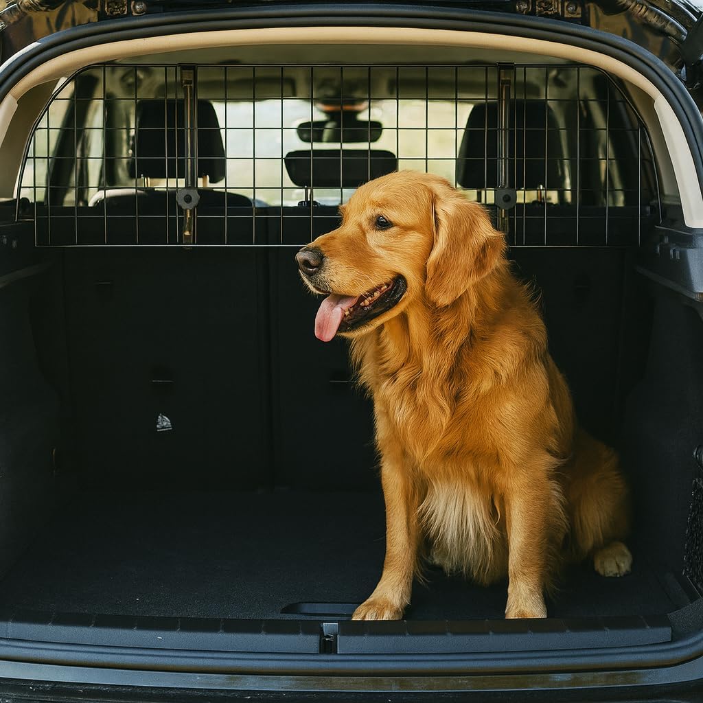 Hundegitter Rückbank Auto 30 cm Hoch - Verstellbar 85-140 cm - Schutzgitter für Hund und Gepäck - Ro