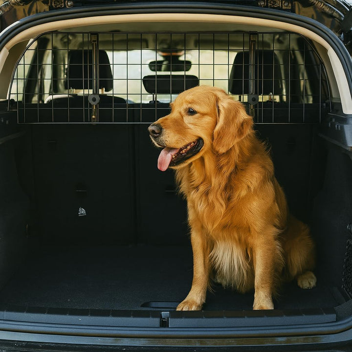 Hundegitter Rückbank Auto 30 cm Hoch - Verstellbar 85-140 cm - Schutzgitter für Hund und Gepäck - Ro