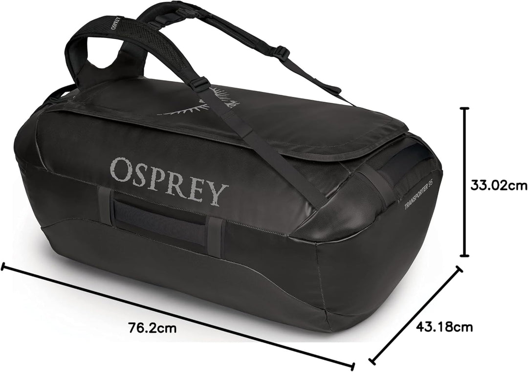Osprey Unisex – Erwachsene Transporter 95 Duffel Bag Einheitsgrösse Schwarz, Einheitsgrösse Schwarz