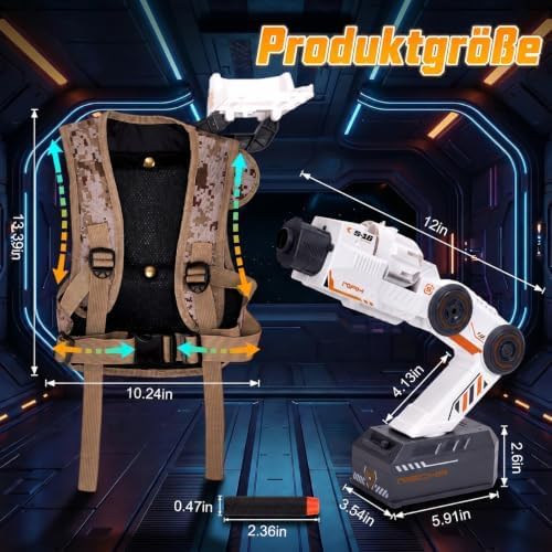 Starnearby Smart Tracking Mechanical Arm Foam Blaster, Schultermontierter Roboterarm mit Sensor, Ste