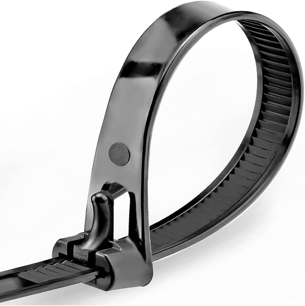 Oksdown Kabelbinder wiederverschliessbar Schwarz 400 mm × 7,6 mm 100 Stück UV-Beständig Stark Gross