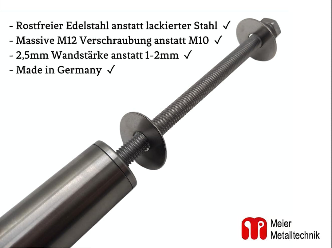 Klimmzugstange 70-170cm massiv, 2,5mm Wandstärke – Pull Up Bar für Indoor &amp; Outdoor, Reckstange, Tur