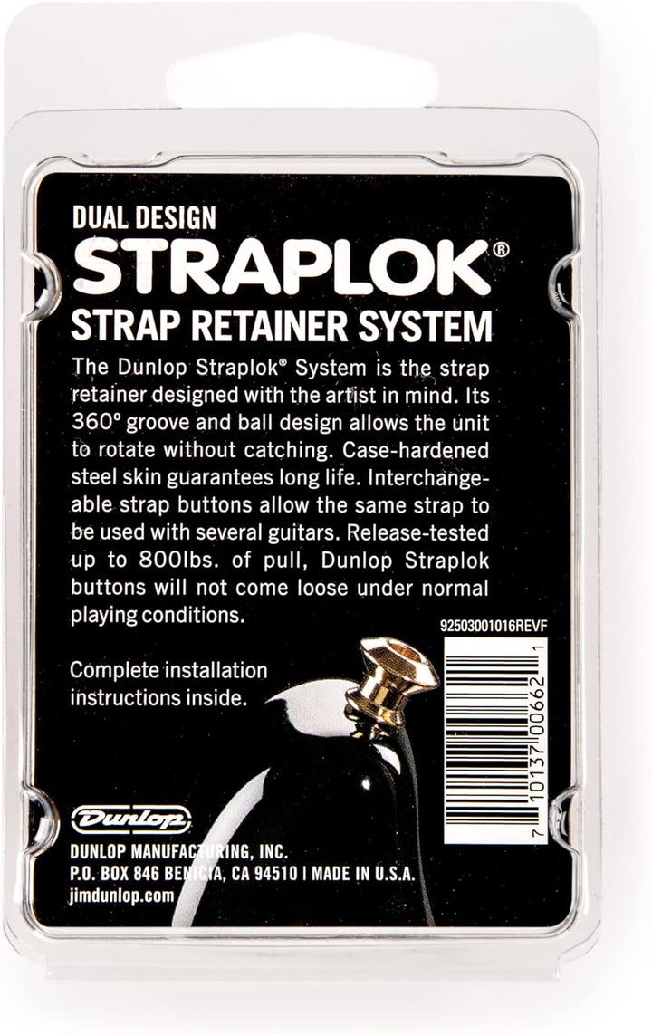 Jim Dunlop Straplok Dual - Messing 2 Stück Gürtelbefestigung, Messing