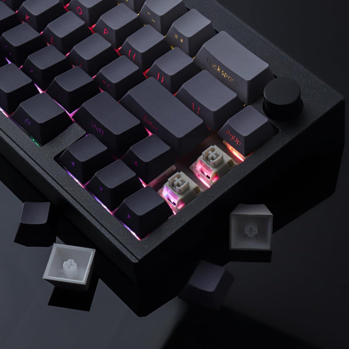 PBT Keycaps 135 Tasten Custom Grey Gradient Keycaps Letter Side Engraved Transparent Tastenkappe ANS