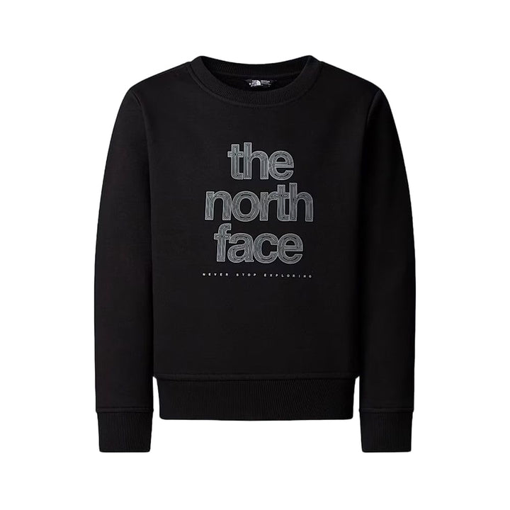 The North Face Mädchen Reflective Logo Relaxed Crew Sweatshirt 7-8 Jahre Tnf Black, 7-8 Jahre Tnf Bl