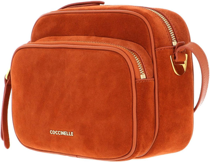 Coccinelle Lea Suede Shoulder Bag Chestnut
