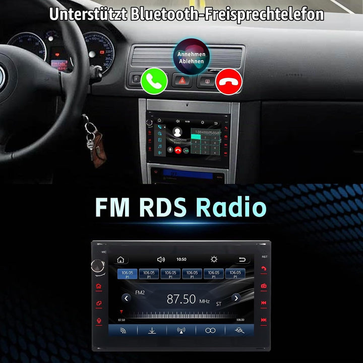 Autoradio für VW Golf 4 T5 Bora Polo Passat B5 Jetta Seat Skoda Leon 1998-2006, Stereo Radio Touchsc