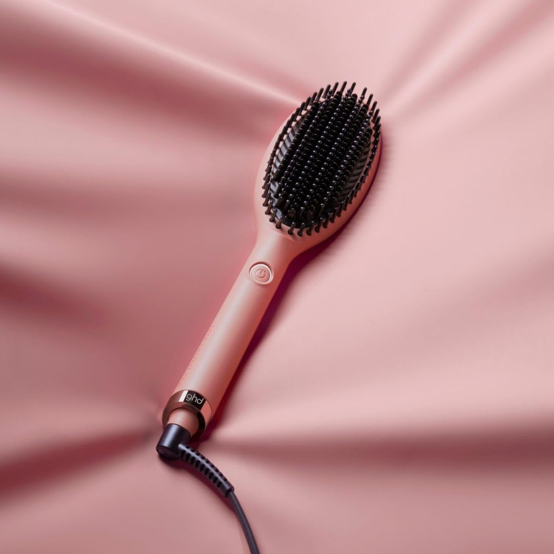 ghd glide Pink Peach Hot Brush, Glättbürste mit Keramikheiztechnologie und Ionisator