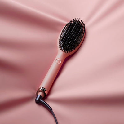 ghd glide Pink Peach Hot Brush, Glättbürste mit Keramikheiztechnologie und Ionisator