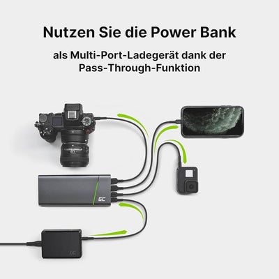 Green Cell Powerbank 26800mAh 128W PD USB C Externer Akku GC PowerPlay Ultra Schnellladen von Laptop