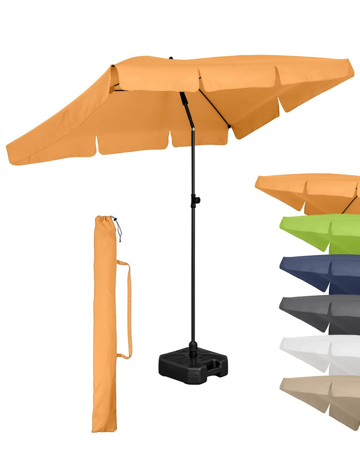 FARE Sonnenschirm Grösse L rechteckig - 200 cm Durchmesser - UV-Schutz 50+ für Balkon Garten Terrass