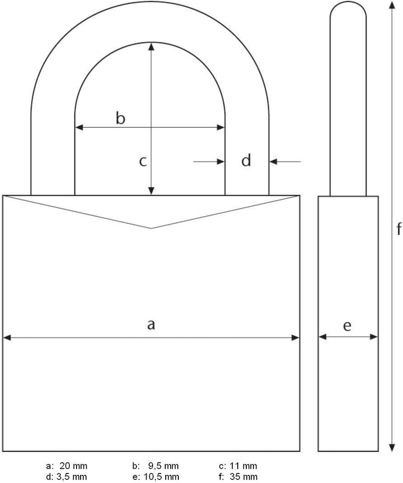 ABUS Vorhängeschloss 45/20 aus Messing - 3er Set - für Spinde, Werkzeugkisten, Koffer - 11820 - ABUS