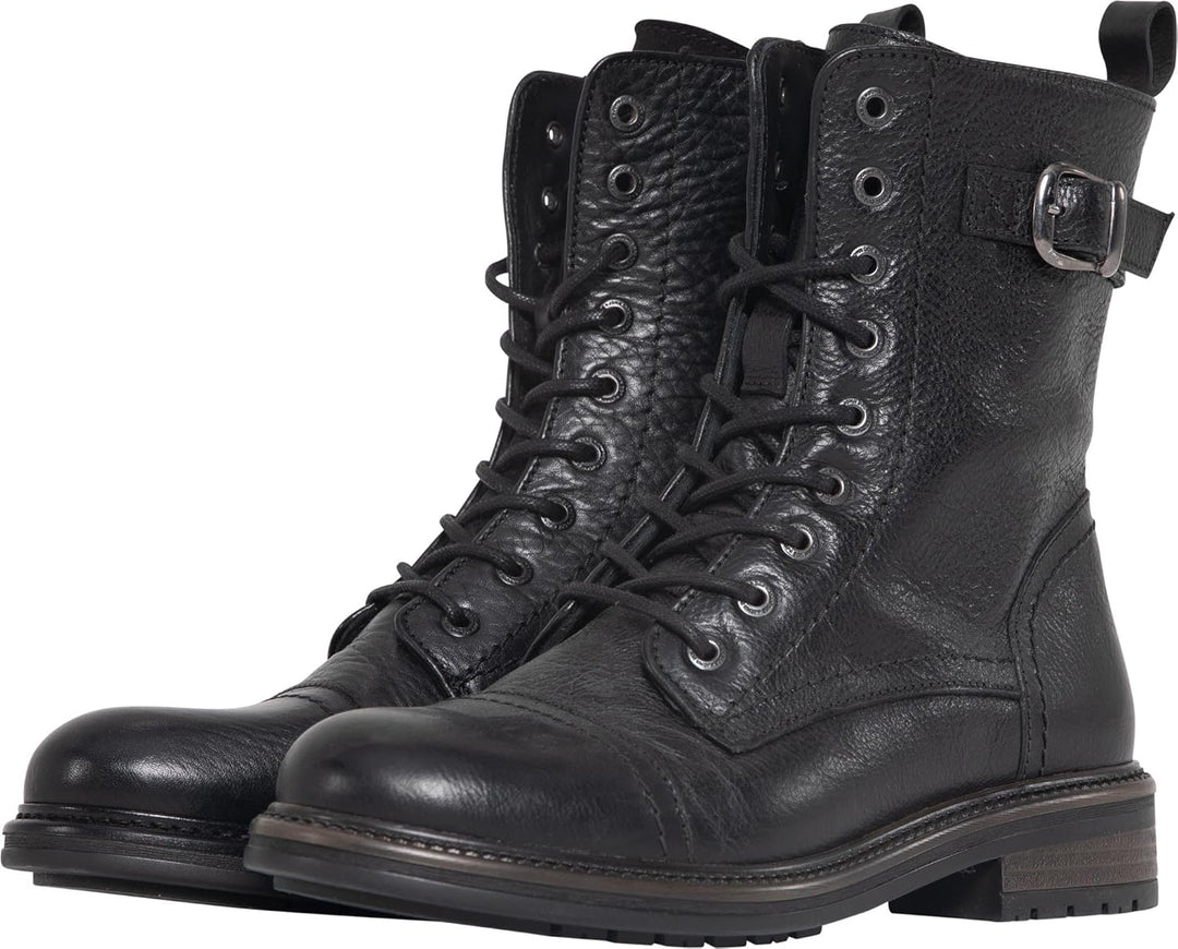 John Doe - Jackie Damen High Heel Motorradstiefel Schwarz Schwarz 38 | Leder Schwarz 38 EU, Schwarz