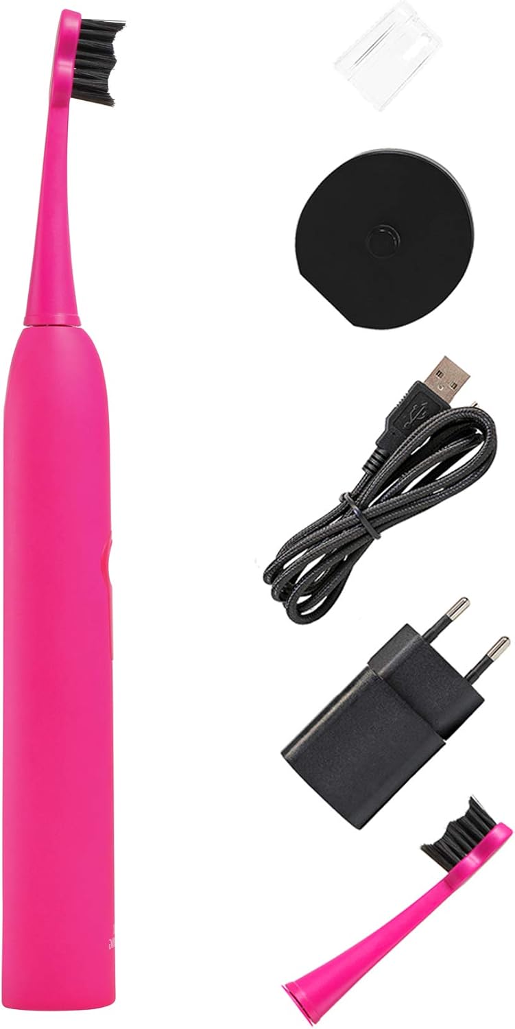 Megasmile Sonic Black Whitening II Schallzahnbürste Pink, Elektrische Zahnbürste, mit Timer, Aktivko