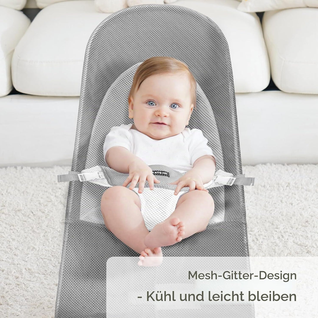 Stoffsitz für Babywippe – Bezug für Babywippe, Balance, weich und glücklich, belüftetes Netzgewebe,