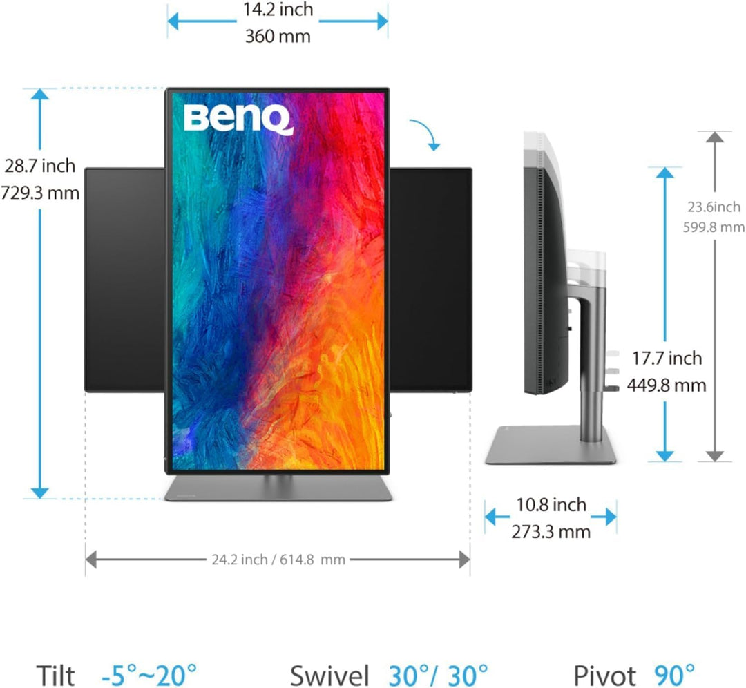 BenQ PD2725U Designer Monitor (AQCOLOR Technology, 27 Zoll, 4K UHD, P3 Wide Color, Thunderbolt 3, Di