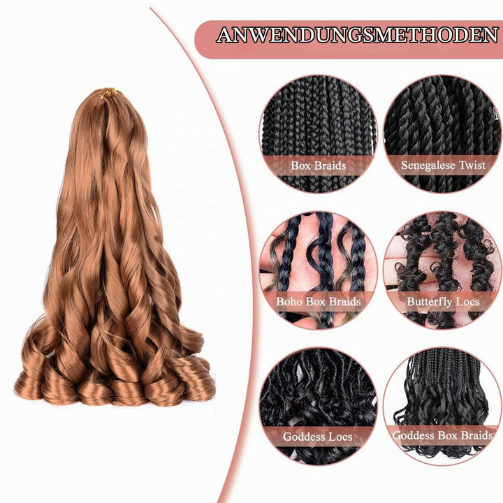 WoWCFyyds 8 Packs French Curl Braiding Hair 20 Inch Loose Wave Spiral curly braiding hair extensions