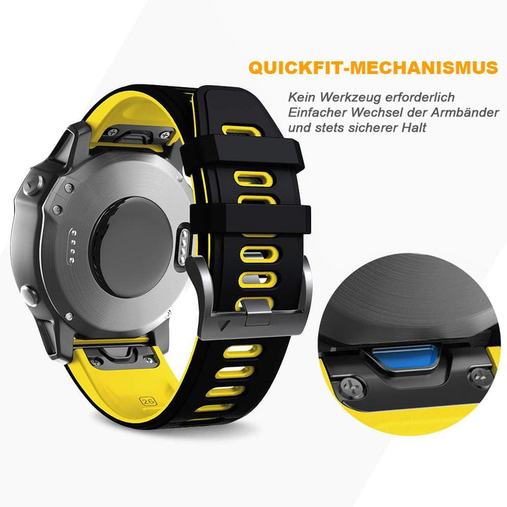 NotoCity Armband für Garmin Fenix 6x/6x Pro/5x/5x Plus/7x/7x Pro, Quickfit 26mm Uhrenarmband für Gar