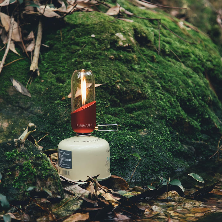 Fire-Maple Camping Gaslaterne Glas Stahl Aluminium Propan oder Isobutanbrennstoff Einstellbare Helli