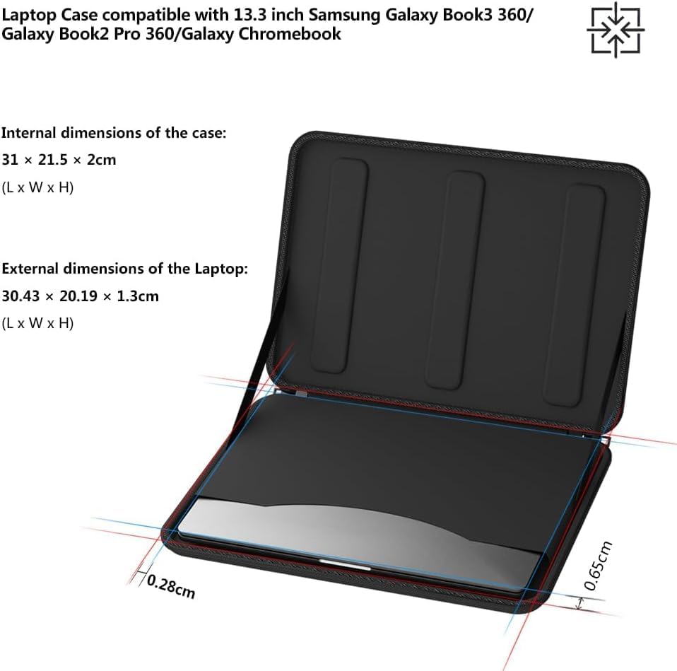 Smatree Samsung Galaxy book3 13 Zoll Hartschalen, Tragetasche für Samsung book3 360 13,3 Zoll, mit H