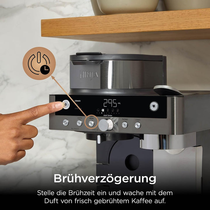 Ninja Prestige 2-in-1 Filterkaffee- und Kapselmaschine mit integriertem Milchaufschäumer, für Latte,