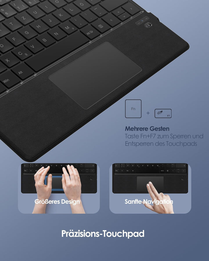 Qulose Surface Pro Tastatur für Microsoft Surface Pro 8/ Pro 9/ Pro X/Pro 11, Bluetooth Tastatur QWE