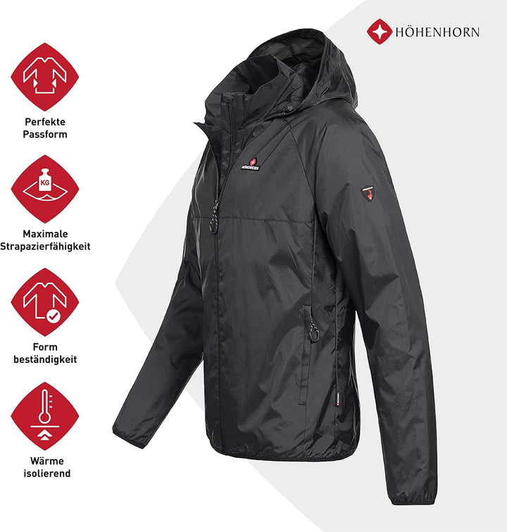 Höhenhorn Rigi Regenjacke für Herren, atmungsaktiv, wetterfest, hochwertig, für alle Jahreszeiten S