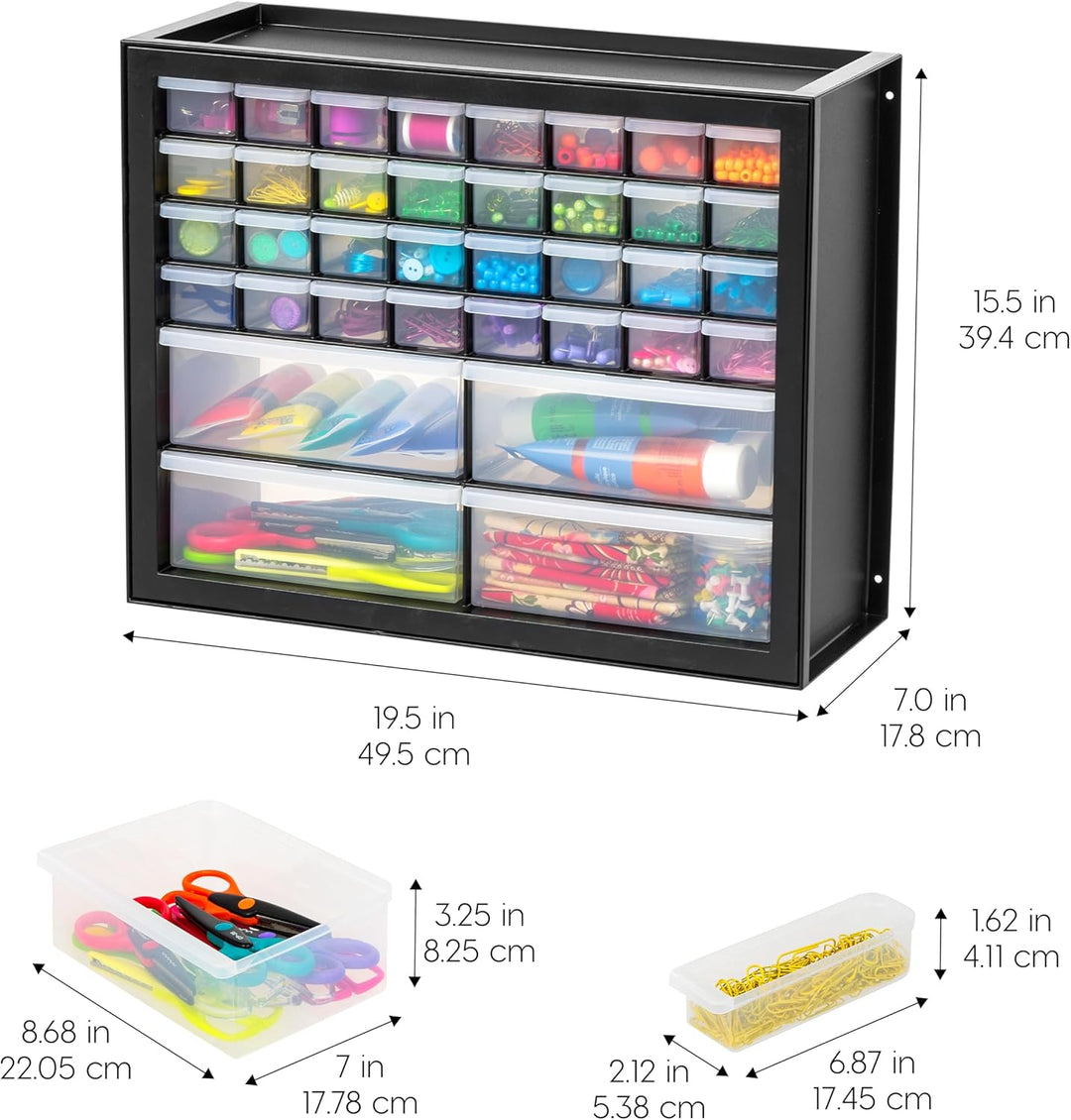 IRIS USA Schrauben-Organizer, Hardware-Aufbewahrungs-Organizer, Schrank mit 36 Schubladenteile, Kuns