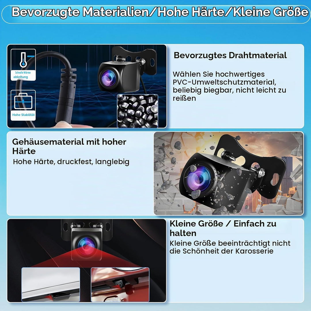 Hodozzy AHD 1080P Rückfahrkamera für Tragbares Autoradio,IP69 wasserdichte Nachtsicht Rückfahrkamera