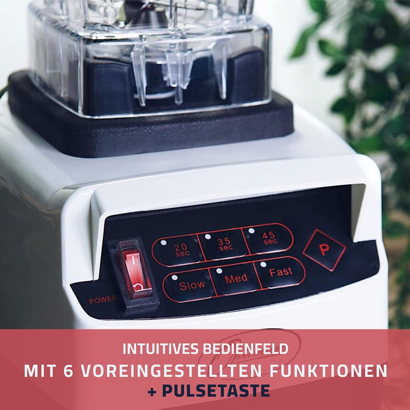 Hochleistungsmixer Optimum 9200A, 2611 Watt, 3.5PS, 6 Edelstahlklingen, 48000 U/min, 2L BPA-freier B