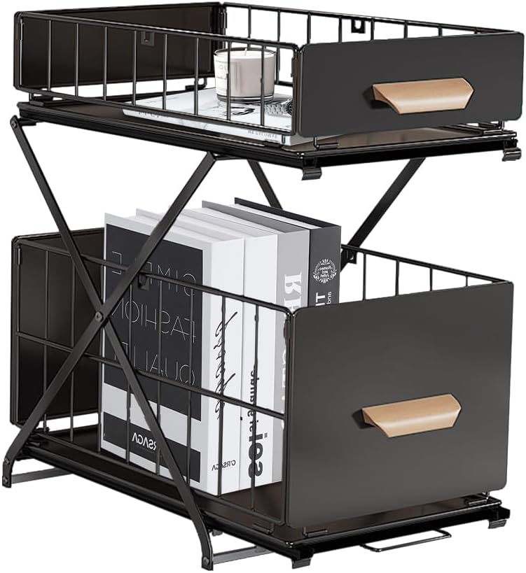 2 Tier Organizer mit Speicher Unter Waschbecken Schiebeschrank Korb herausziehen Snack Organizer Küc