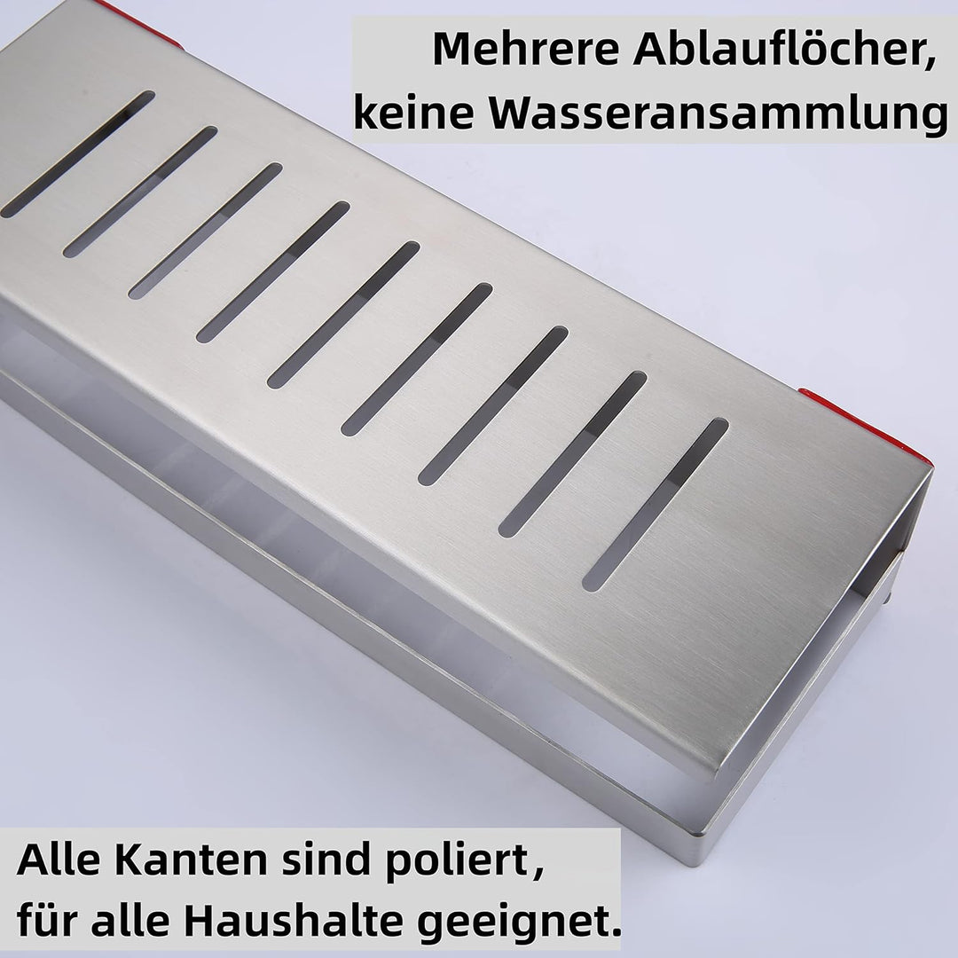 HomeHeng Duschablage Ohne Bohren Gebürstetes Nickel, Duschregal Wandmontage Badregal Duschkorb Edels
