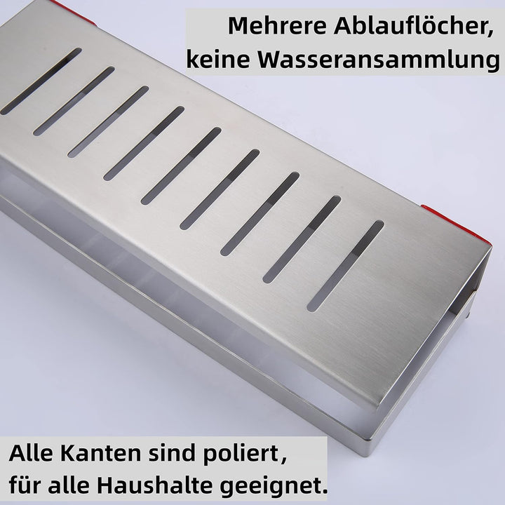HomeHeng Duschablage Ohne Bohren Gebürstetes Nickel, Duschregal Wandmontage Badregal Duschkorb Edels