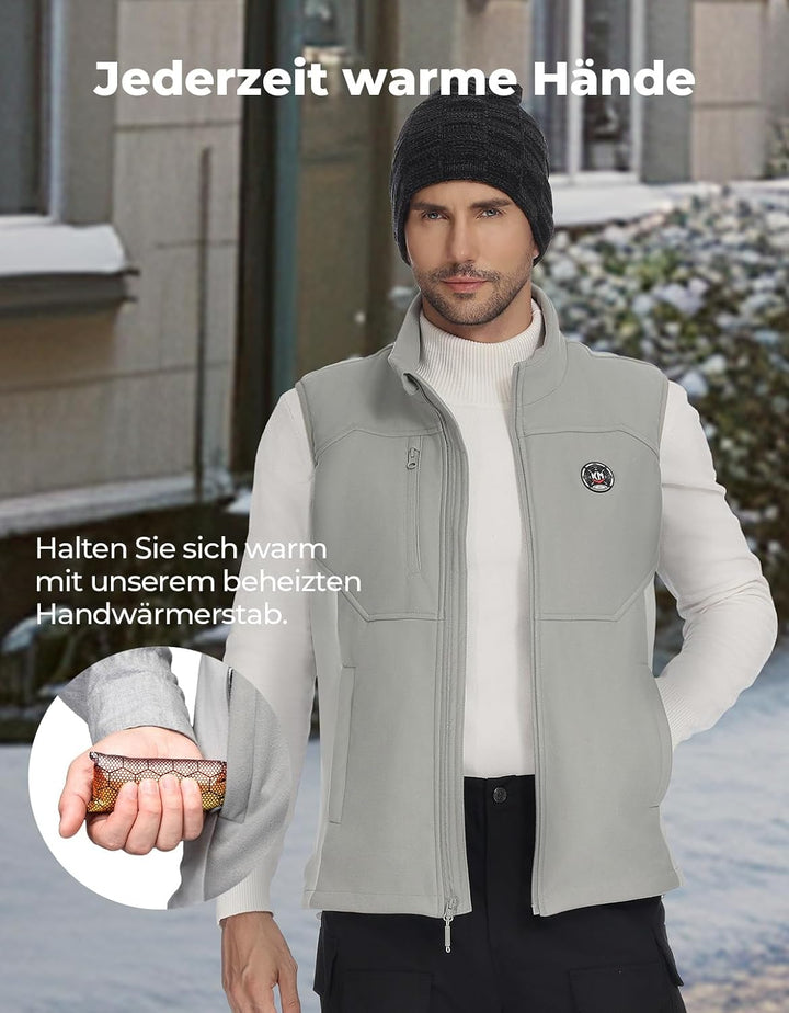 KEMIMOTO Beheizbare Weste Herren Damen, Beheizte Weste mit Handwärmfunktion, 5 Heizzone, Heizweste m