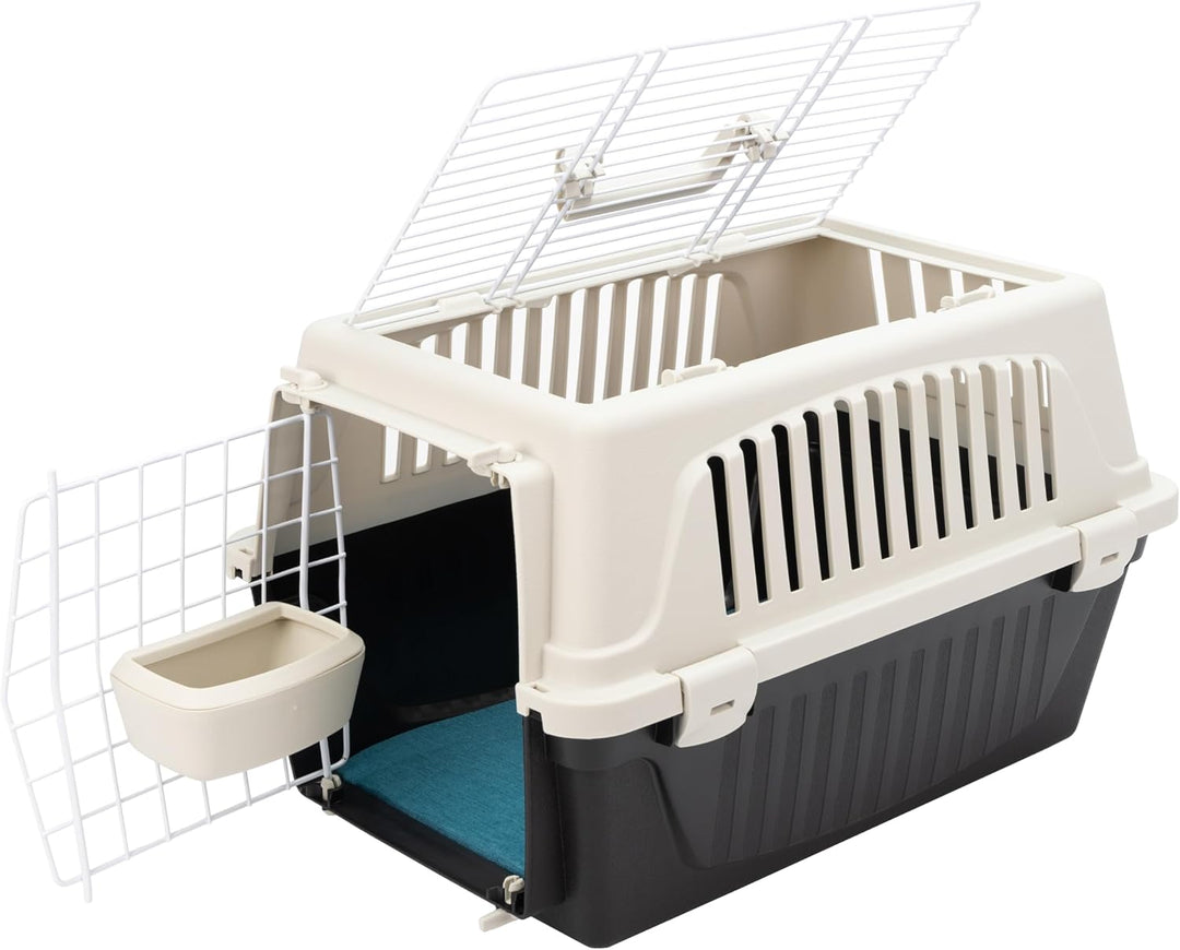 Ferplast Atlas 10 Open Trasportino per Cani Piccoli e Gatti Max 5 Kg con Cuscino e Ciotola, Tetto Ap