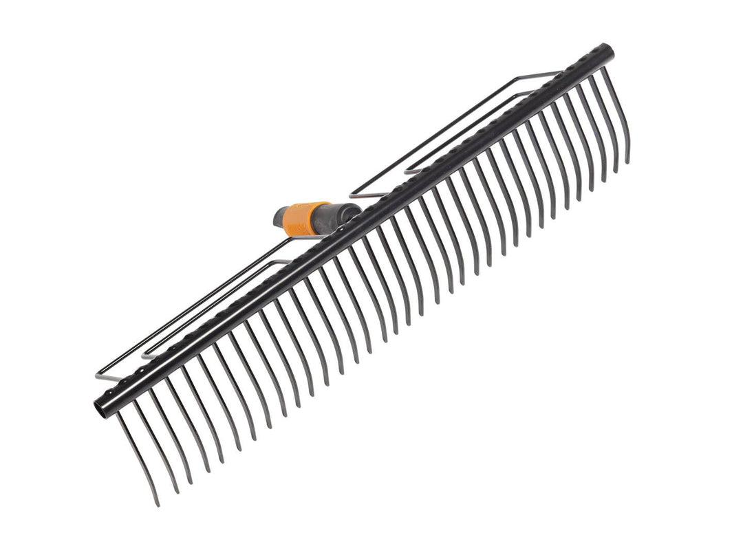 Fiskars Rasenrechen mit 35 Zinken, Werkzeugkopf, Breite: 57 cm, Gehärtete Stahlzinken, Schwarz, Quik