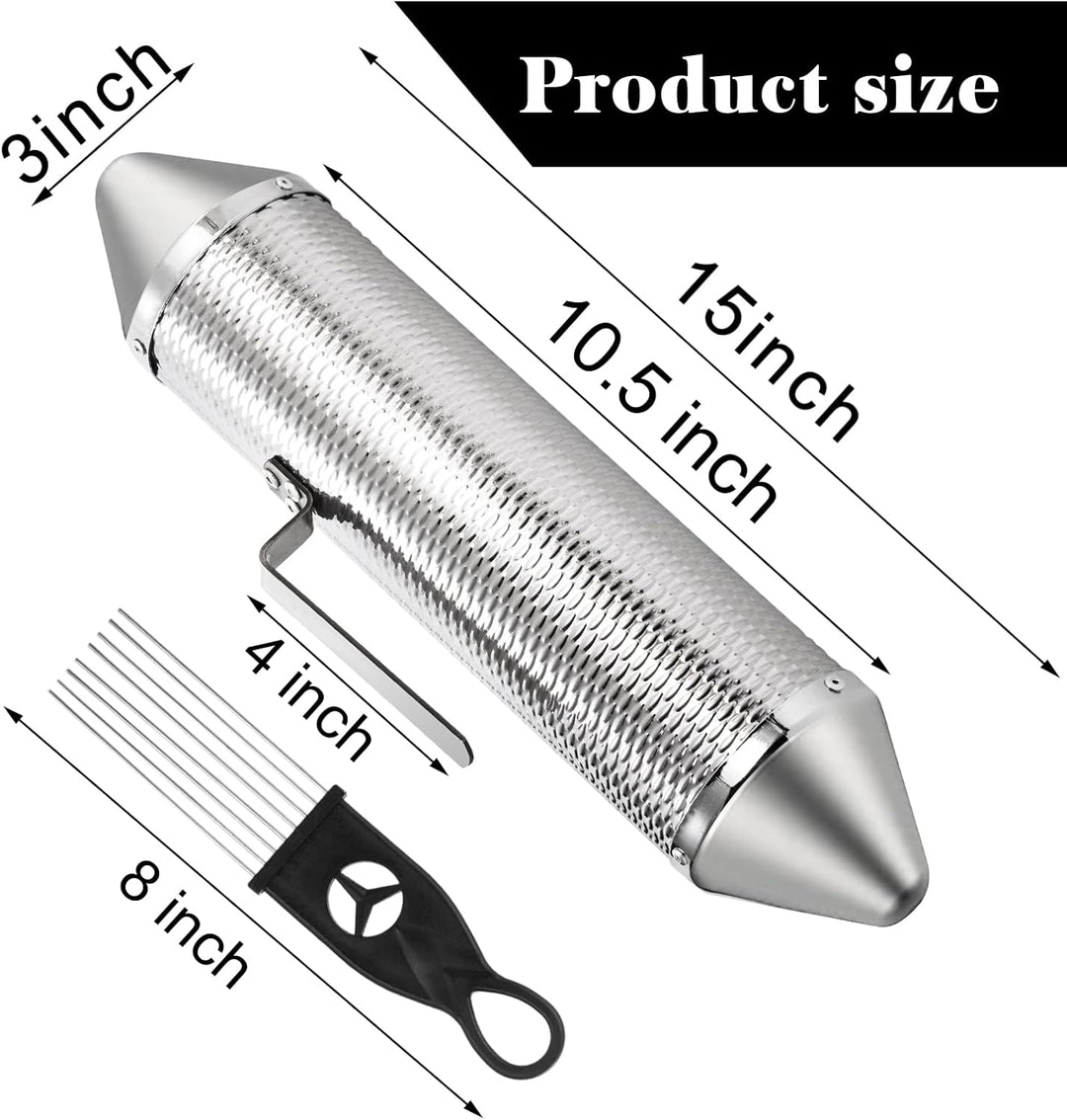 SOUJOY Guiro-Instrument, Edelstahl-Guiro-Shaker mit 2 Schabern, 38,1 x 7,6 cm, lateinisches Percussi