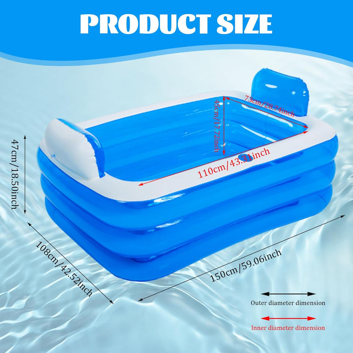 Verdickte aufblasbare PVC-Badewanne mit Wasserbechermund, bequeme faltbare aufblasbare Badewanne mit