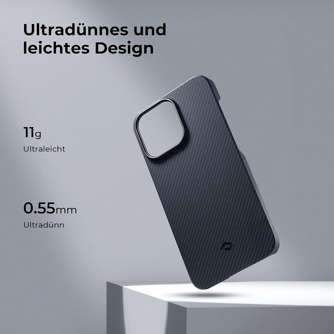 pitaka Ultradünne Hülle für iPhone 13 Pro Max Leichte Handyhülle aus 600D Aramidfaser Kratzfeste und