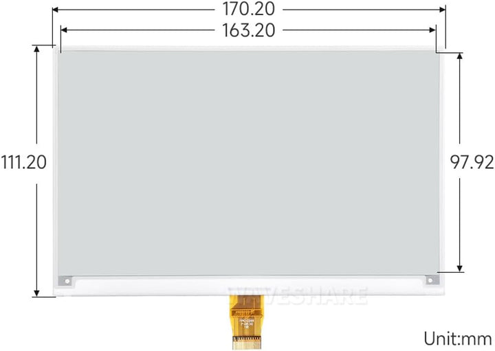 Waveshare 7.5 Inch E-Paper Raw Display Panel V2 800x480 Resolution 3.3V E-Ink Electronic Paper Scree
