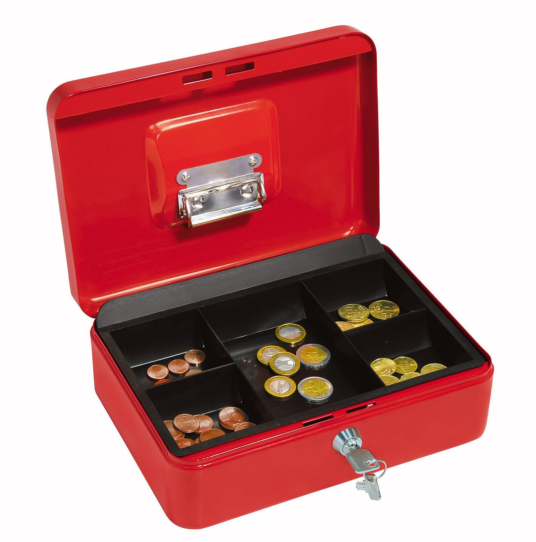 Wedo 145302H Geldkassette (aus pulverbeschichtetem Stahl, versenkbarer Griff, Geldnoten- und Belegek