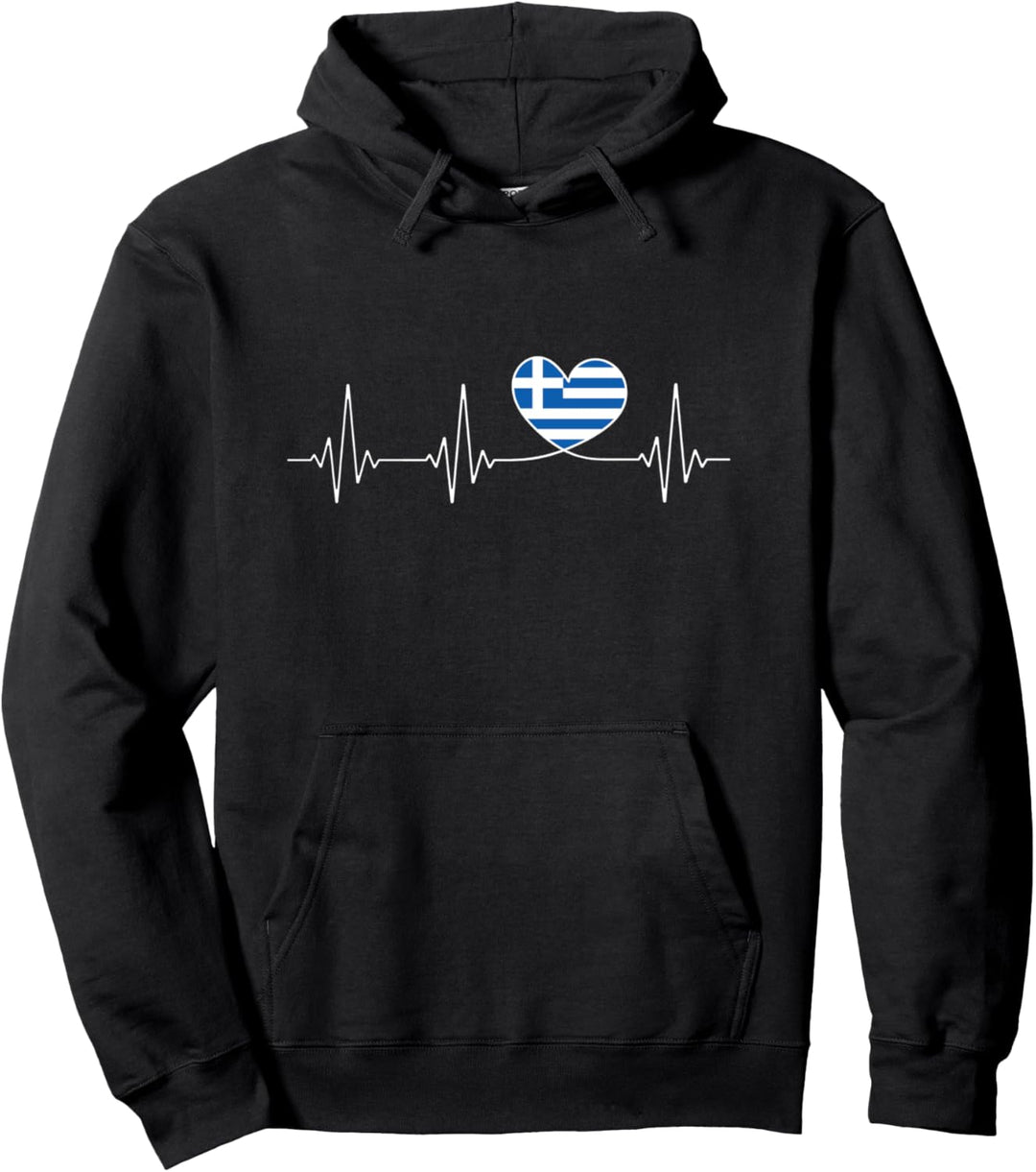 Ellás Liebe und griechische Flagge Elláda Herz Griechenland Pullover Hoodie