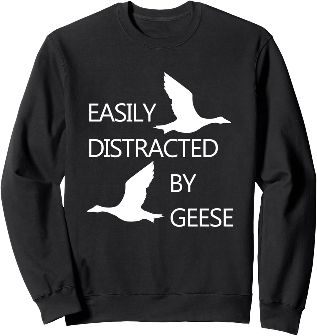 Abgelenkt durch Gänse Notenschlüssel Klavier Gans Sweatshirt