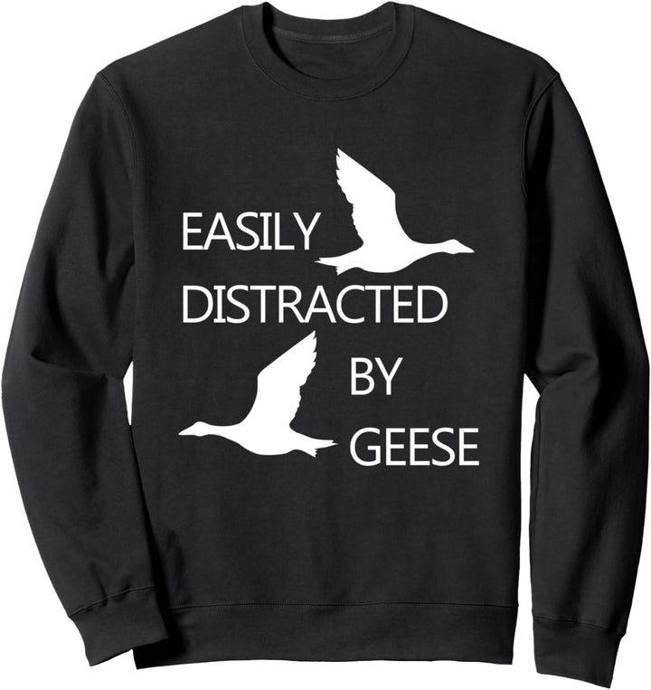 Abgelenkt durch Gänse Notenschlüssel Klavier Gans Sweatshirt